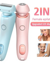 2 In 1 Hair Removal Epilator USB Rechargeable Trimmer Women Body Razor Face Leg Armpit Bikini Hand Pubic Shaver Hair Remover